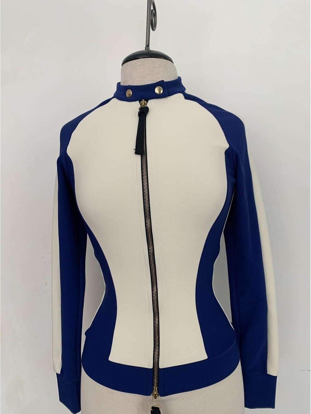 Marni Blue and White Two-tone stretch-gabardine jacket Sz:40 ITA New